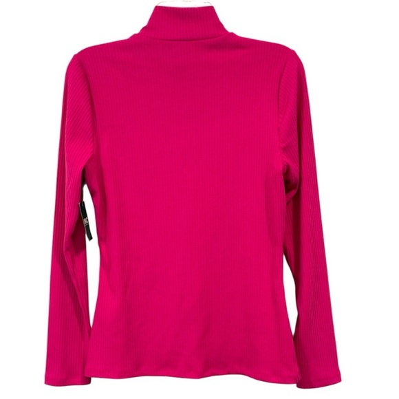 INC International Concepts Women Gold Stud Cut Out Mock‎ Neck Top Pink Medium - Picture 4 of 8